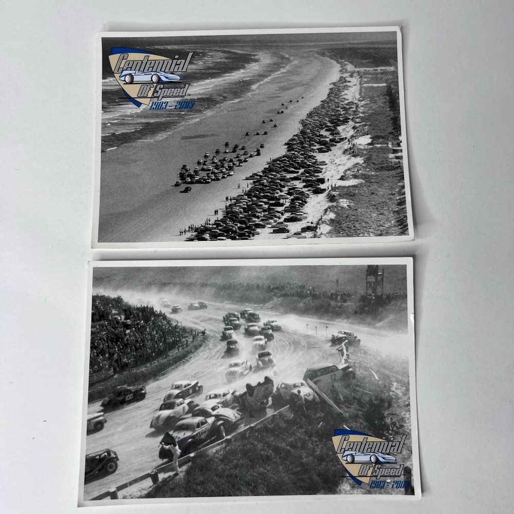 Centennial Of Speed Postcard Racing Car Crash Oversized 5x7 Set of 2 Unused
